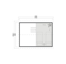Plan du chalet de jardin avec dimensions
