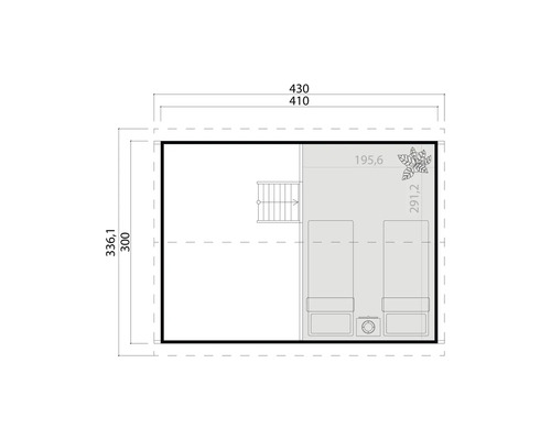 Plan du chalet de jardin avec dimensions