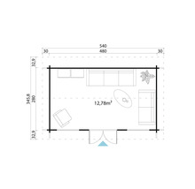 Plan d''un chalet de jardin avec dimensions