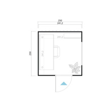 Plan d'un bureau avec bureau, chaise de bureau et plante