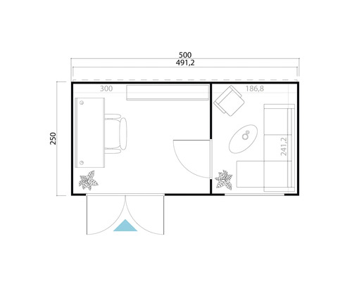 Plan d'un bureau avec mobilier et dimensions