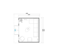 Plan d''aménagement d''un salon avec meubles et dimensions