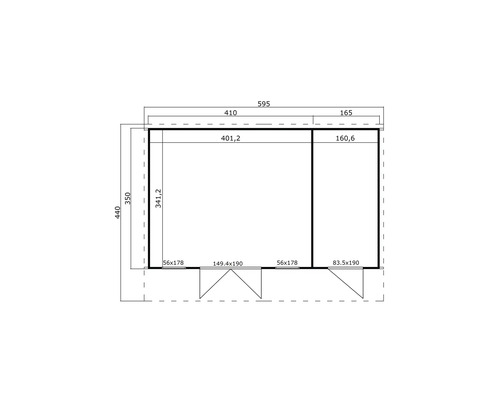 Plan d''un abri de jardin avec des dimensions