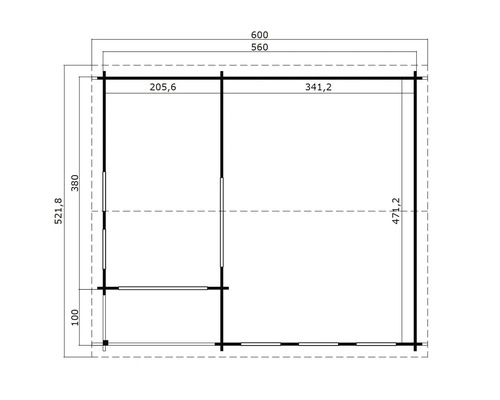 Plan d'un abri de jardin avec dimensions