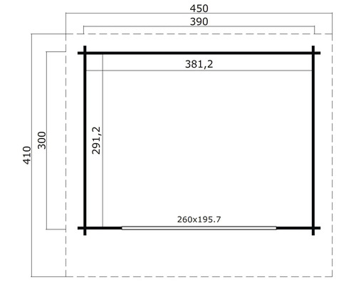 Plan d'un abri de jardin avec dimensions