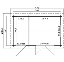 Plan d''un abri de jardin avec dimensions.