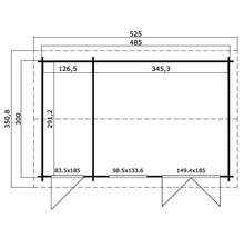 Plan d''un abri de jardin avec indications de mesure