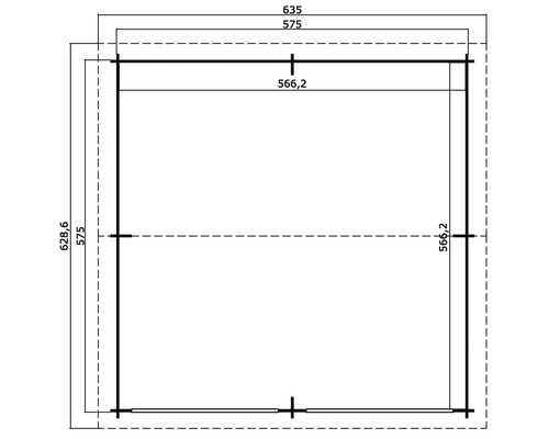 Grundrisszeichnung mit Massangaben
