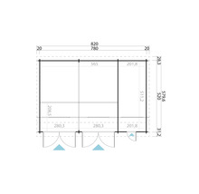 Plan d'un abri de jardin avec dimensions