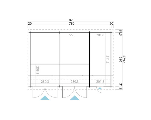 Plan d'un abri de jardin avec dimensions