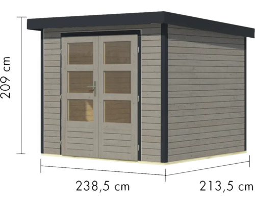 Abri de jardin en bois avec double porte et dimensions