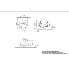 Dessin technique d''une toilette suspendue avec dimensions
