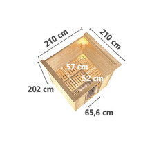 Vue de dessus d''un sauna avec dimensions