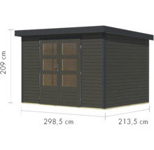 Gartenhaus Karibu Metalwood 4B Blech anthrazit 322 x 236,5 cm terragrau