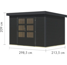 Gartenhaus Karibu Metalwood 4C Blech anthrazit 322 x 236,5 cm anthrazit