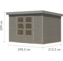 Gartenhaus Karibu Metalwood 4D 322 x 236,5 cm wassergrau
