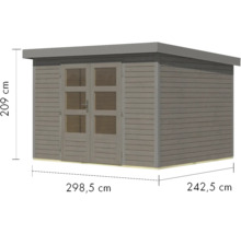 Gartenhaus Karibu Metalwood 5D Blech graualu 320,5 x 266,5 cm wassergrau