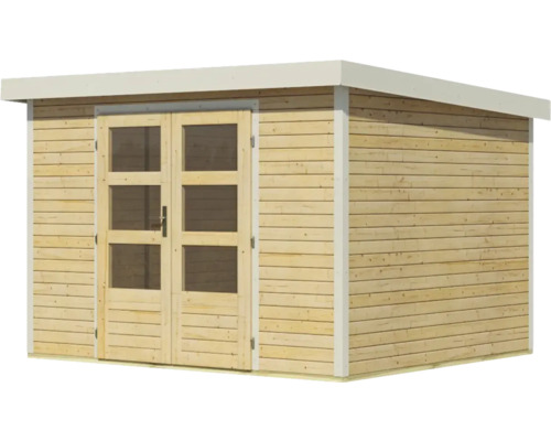 Gartenhaus aus Holz mit Doppeltür und Fenstern