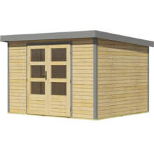 Abri de jardin en bois avec double porte et fenêtres