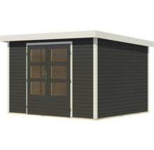 Abri de jardin Karibu Metalwood 5B tôle blanche 320,5 x 266,5 cm gris terre