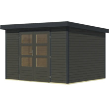 Gartenhaus Karibu Metalwood 5B Blech anthrazit 320,5 x 266,5 cm terragrau