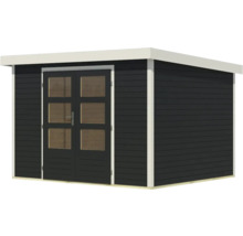 Gartenhaus Karibu Metalwood 5C Blech weiß 320,5 x 266,5 cm anthrazit