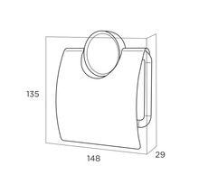 Schéma technique d''un porte-papier toilette avec dimensions.