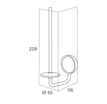 Dessin technique d''un porte-brosse de toilette avec dimensions