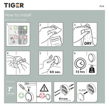Montageanleitung für Tiger Ace Accessoires mit Klebeband und Schrauben