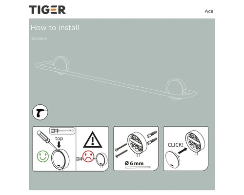 Anleitung zur Montage einer Tiger Ace Handtuchstange mit Schrauben