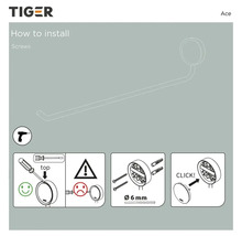 Montageanleitung für Tiger Ace Badaccessoires mit Schrauben