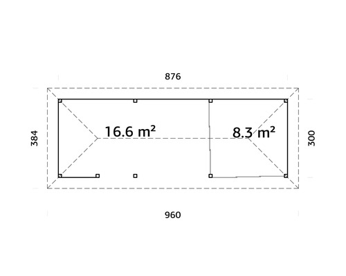 Plan d''un abri de jardin avec indications de taille