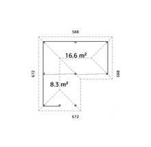 Plan d''un abri de jardin avec dimensions en mètres