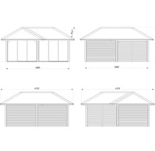 Schéma technique d''un pavillon avec cotes