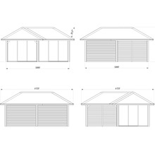 Plan technique d''un abri de jardin avec dimensions