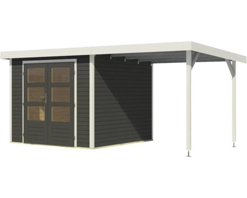 Abri de jardin avec annexe en bois