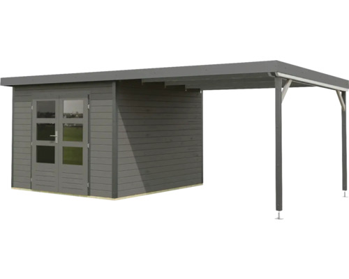 Abri de jardin en bois avec carport pour l''extérieur
