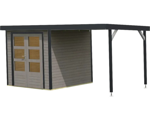 Gartenhaus mit Anbau und Doppeltür