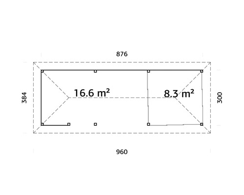 Plan avec indication des surfaces du produit