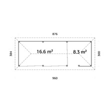 Plan d''un abri de jardin avec dimensions en mètres