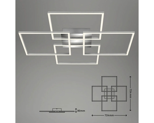 Quadratische LED Deckenleuchte mit Maßangaben