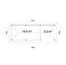 Plan d''une tonnelle de jardin avec indications de mesure