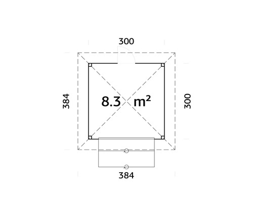 Plan avec une superficie de 8.3 mètres carrés