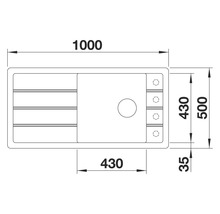 Schéma technique d''un évier de cuisine avec dimensions