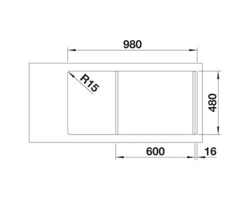 Dessin d''un évier avec dimensions