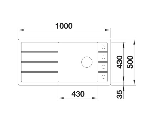Schéma technique d''un évier avec dimensions