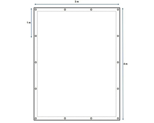 Illustration d''un bassin rectangulaire mesurant 3 mètres sur 4 mètres.