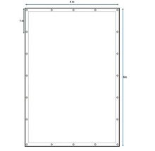 Diagramm eines rechteckigen Fundaments mit Abmessungen vier Meter mal sechs Meter