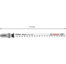 Lame de scie sauteuse Bosch Expert pour bois, longueur 117 mm