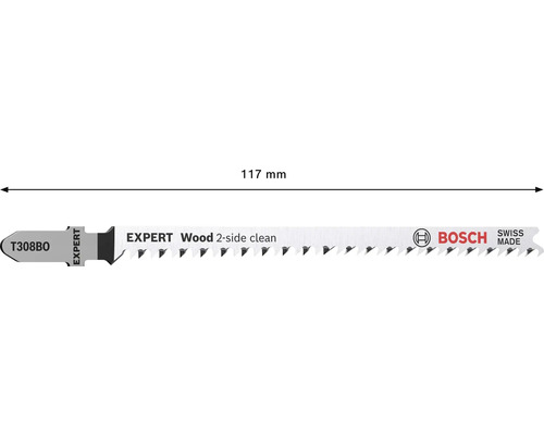 Lame de scie sauteuse Bosch Expert pour bois, longueur 117 mm